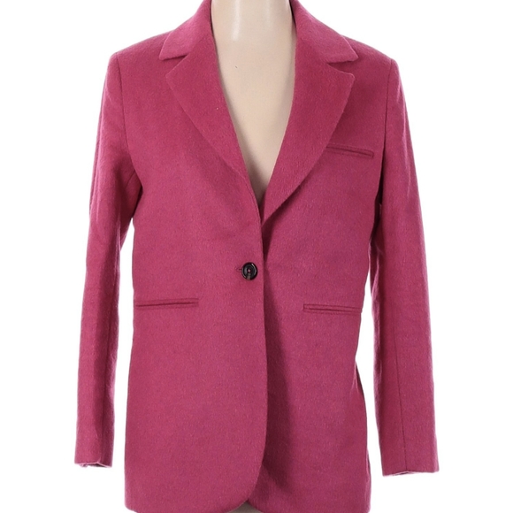 Hot Pink Wool Blazer - Something Navy - Picture 4 of 7